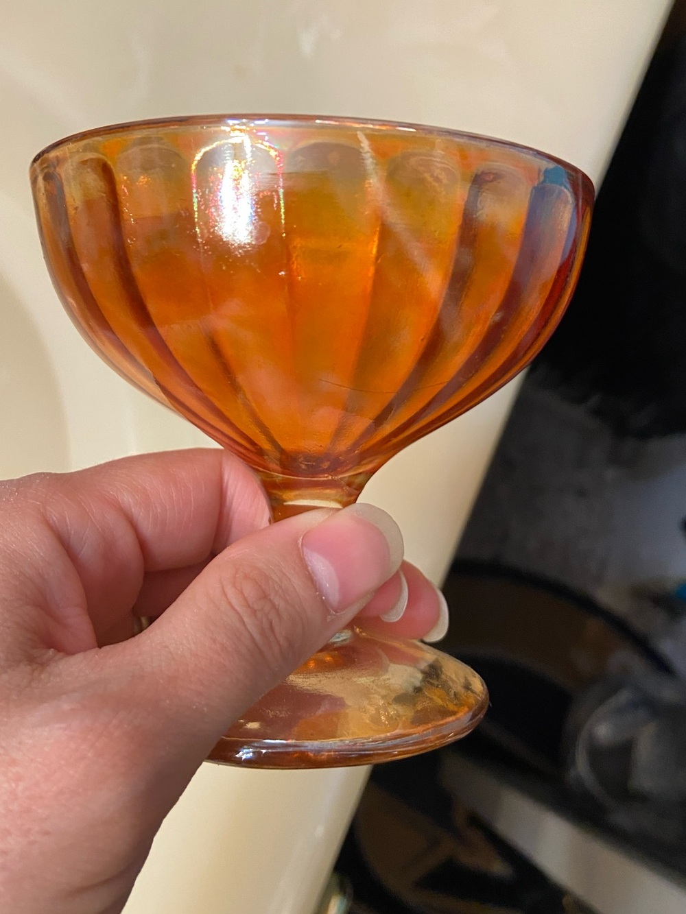 Marigold Depression Glass Sherbet Glass